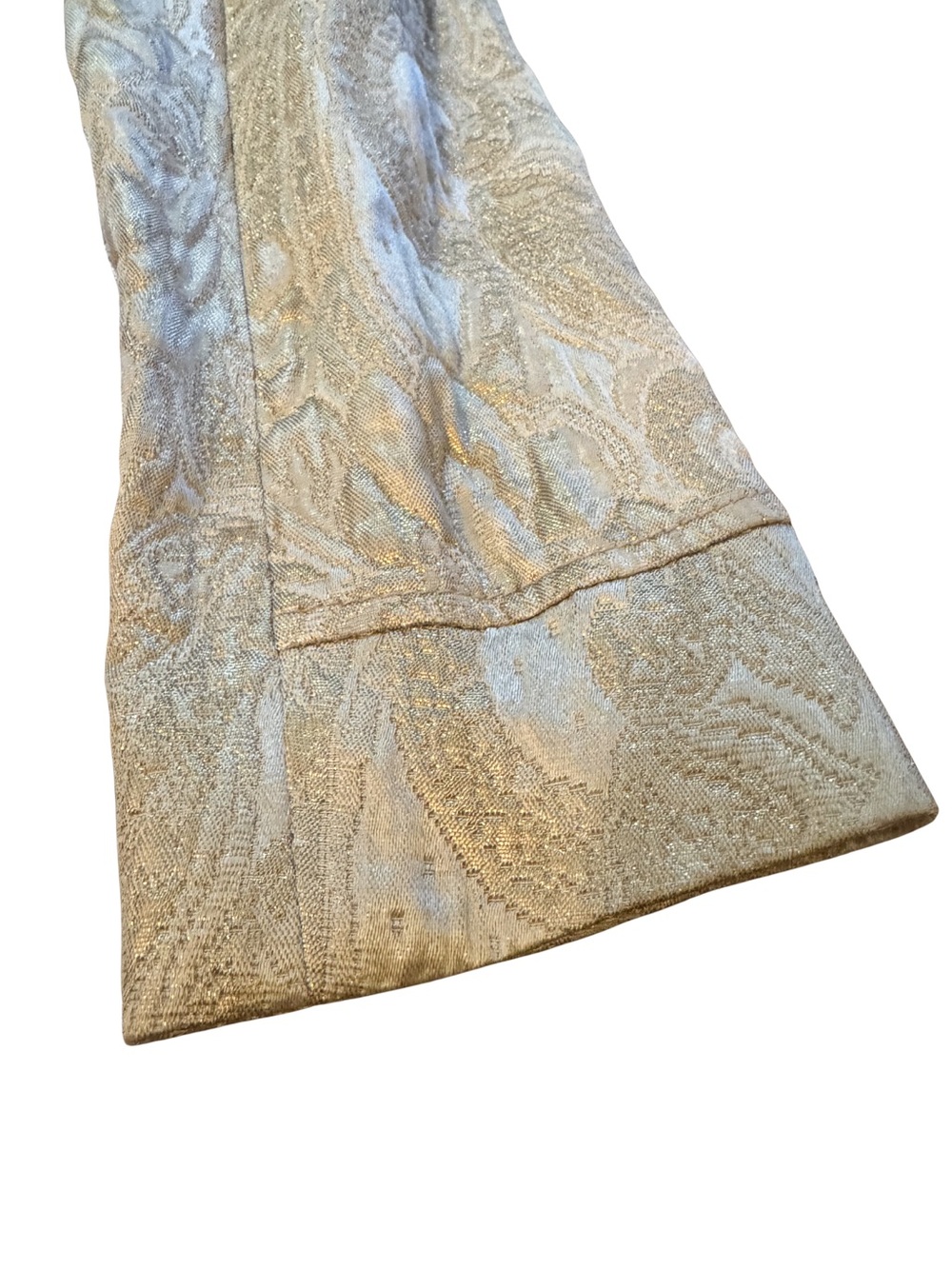 Elegant Metallic Paisley Women’s Jacket - Light Gold - Picture 5 of 8